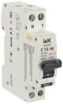 Автоматический выключатель дифф. тока (АВДТ)  IEK AR-B06S-1N-C16A030 902976