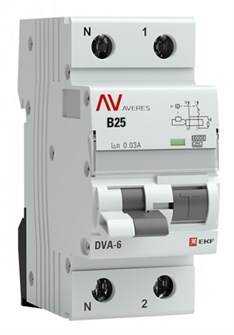 Автомат дифференциальный EKF rcbo6-1pn-25B-30-a-av 1126193