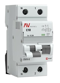 Автомат дифференциальный EKF rcbo6-1pn-10C-300-ac-av 1126358