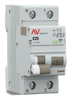 Автомат дифференциальный EKF rcbo10-1pn-25C-30-ac-av 1126635