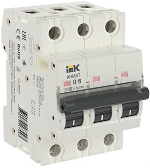 Автоматический выключатель  IEK AR-M10N-3-D006 902795