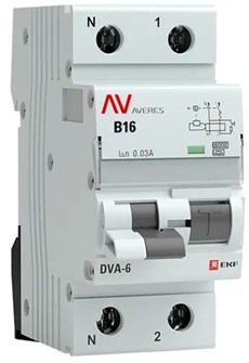 Автомат дифференциальный EKF rcbo6-1pn-16B-30-a-av 1126192