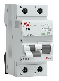 Автомат дифференциальный EKF rcbo6-1pn-32C-300-ac-av 1126363