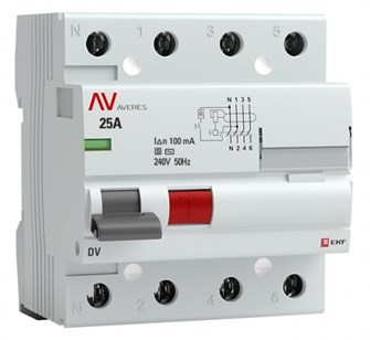 УЗО  EKF rccb-4-25-100-s-av 1126445