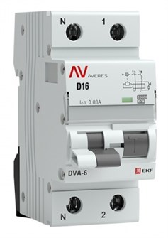 Автомат дифференциальный EKF rcbo6-1pn-16D-30-a-av 1126210