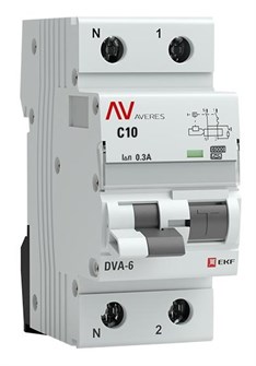 Автомат дифференциальный EKF rcbo6-1pn-10C-300-a-av 1126249