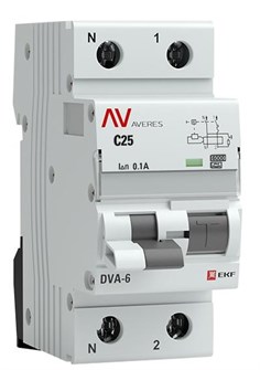 Автомат дифференциальный EKF rcbo6-1pn-25C-100-a-av 1126224