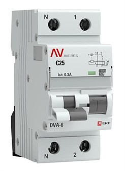 Автомат дифференциальный EKF rcbo6-1pn-25C-300-a-av 1126253