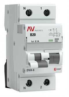 Автомат дифференциальный EKF rcbo6-1pn-20B-100-a-av 1126219