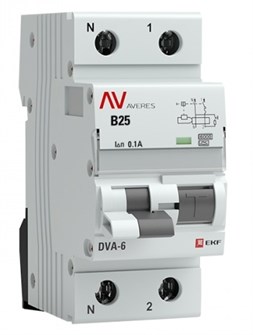 Автомат дифференциальный EKF rcbo6-1pn-25B-100-a-av 1126220