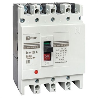 Автоматический выключатель в литом корпусе  EKF mccb99-4P5In100-125m 1145129