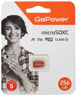 Карта памяти MicroSDXC 256GB GoPower 00-00025684 1049917