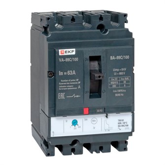 Автоматический выключатель в литом корпусе  EKF mccb99C-100-63 1145257