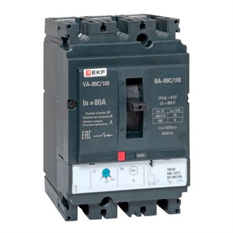 Автоматический выключатель в литом корпусе  EKF mccb99C-100-80 1145245
