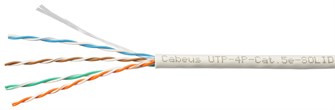 Кабель витая пара U/UTP 5e кат. 4 пары Cabeus UTP-4P-Cat.5e-SOLID-GY 515518