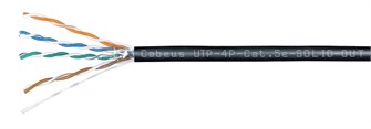 Кабель витая пара U/UTP 5e кат. 4 пары Cabeus UTP-4P-Cat.5e-SOLID-OUT-LSZH-UV 716483