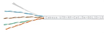 Кабель витая пара U/UTP 5e кат. 4 пары Cabeus UTP-4P-Cat.5e-SOLID-LSZH-WH 728730