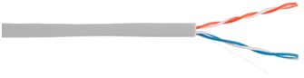 Кабель витая пара U/UTP 5e кат. 2 пары Netlan CCA-UU002-5-PVC-GY 1230619