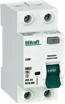 Выключатель дифференциального тока (ВДТ, УЗО)  DEKraft 14266DEK 1108299