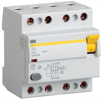 Выключатель дифференциального тока (ВДТ, УЗО)  IEK MDV10-4-080-300 455103