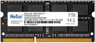 Модуль памяти SODIMM DDR3L 4GB Netac NTBSD3N16SP-04 861637