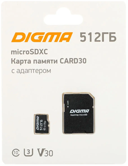Карта памяти MicroSDXC 512GB Digma DGFCA512A03 1054295