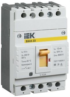 Автоматический выключатель в литом корпусе IEK SVA4410-3-0063 1153593