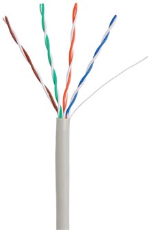 Кабель витая пара U/UTP 5e кат. 4 пары Netlan CCA-UU004-5E-PVC-GY 546920
