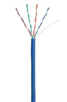 Кабель витая пара U/UTP 5e кат. 4 пары Netlan CCA-UU004-5E-PVC-BL 596216