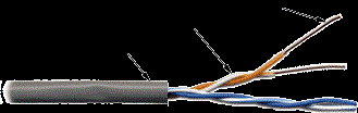 Кабель витая пара U/UTP 5e кат. 2 пары TWT TWT-5EUTP2-XS 561443