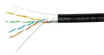 Кабель витая пара F/UTP 5e кат. 4 пары Cablexpert FPC-5051E-4-CU-OUTR/100 1147936