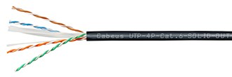 Кабель витая пара U/UTP 6 кат. 4 пары Cabeus UTP-4P-Cat.6-SOLID-OUT-LSZH-UV-100 1037408
