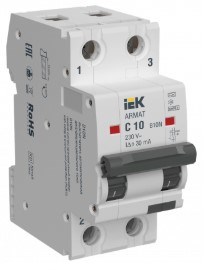 Автомат дифференциальный IEK AR-B10N-2-C010A030 1147887