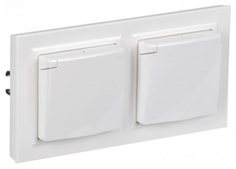 Розетка двухместная с заземлением в сборе IEK BR-R16-16-44-2-K01-F-PRO 1157753