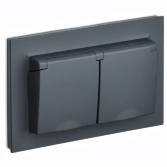 Розетка двухместная с заземлением в сборе IEK BR-R26-16-44-K53-F 1157018