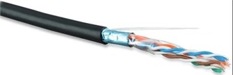 Кабель витая пара F/UTP 5e кат. 4 пары Hyperline FUTP4R-C5E-S24-OUT-LSZH-BK-500 1181643