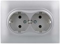Розетка двухместная с заземлением в сборе IEK SK-R24-16-K23-F 1157177